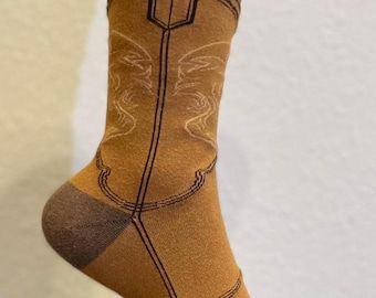 Socks That Look Like Cowboy Boots | Knitted Crew Unisex | Pick Color