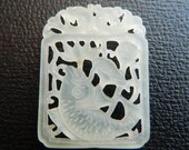 Hand carved Beautiful fine Jade Jadeite Chinese Fish Pendant Bead pendant supply,carved white jade,pretty white