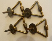 4 Vintage Architectural salvage solid brass Art Deco dresser pulls,draw pulls
