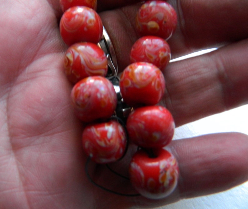 ,lampwork beads,Exotic beads trade beads,old bead Trade beads Vintage Chinese swirl Feather Lampwork round Glass beads