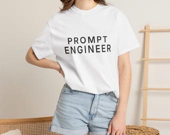 Maglietta Prompt Engineer, maglietta AI Engineer, Comfort Colors 1717, regalo per sviluppatori