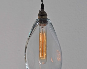 Blown Glass Orb Hanging Pendant Light