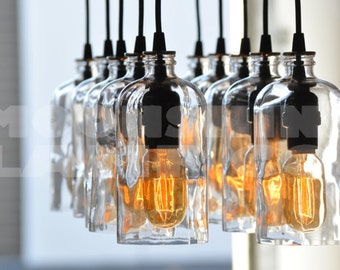 Bottle Glass Chandelier - The Apothecary