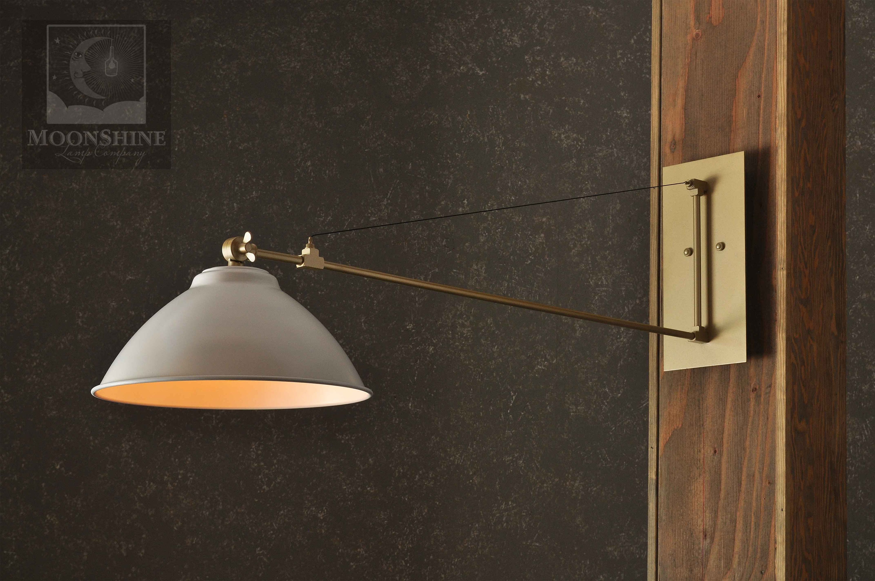 The Atwater Modern Industrial Arm Wall Sconce With Brass Hardware