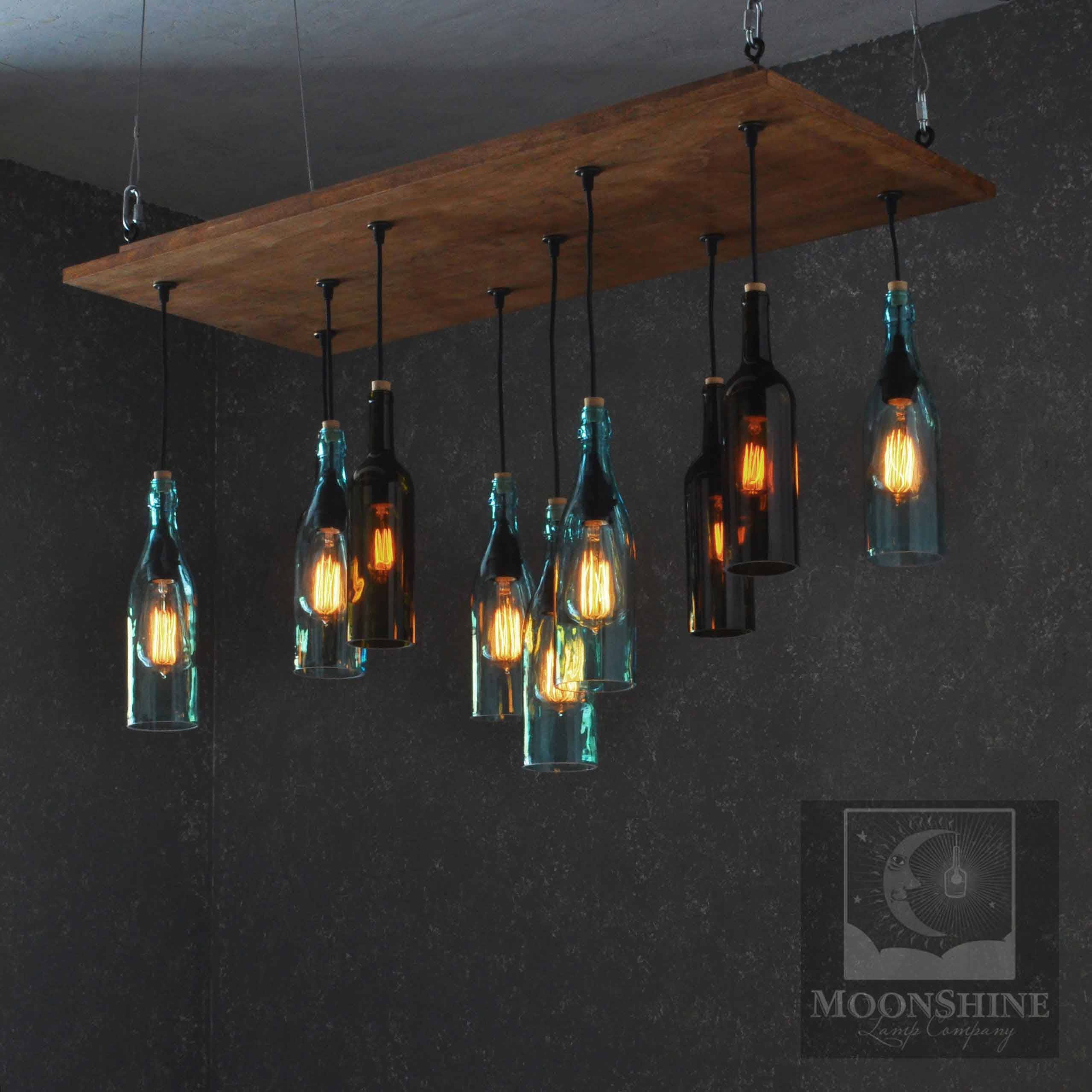 Glass bottle chandelier deals