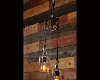 The Warehouser, Pulley Light, Antique Pulley Light, Rustic Farmhouse Decor, Chandelier