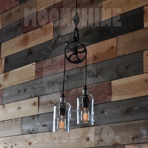 The Warehouser, Pulley Light, Antique Pulley Light, Rustic Farmhouse Decor, Chandelier image 2