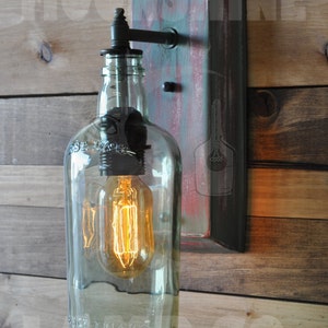 Plymouth Gin Bottle Wall Sconce - Rustic Wall Light - Industrial Lamp - Factory Lighting