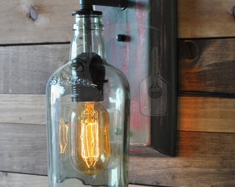 Plymouth Gin Bottle Wall Sconce - Rustic Wall Light - Industrial Lamp - Factory Lighting