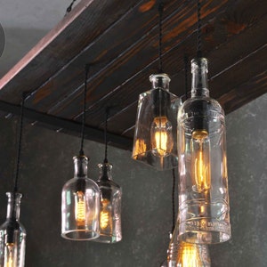 The Large Format Chesapeake Reclaimed Wood Bottle Chandelier image 2