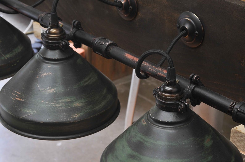 Rustic Pool Table Light - Industrial Chandelier for Pool Tables, Dining Tables, and Bar Lighting image 6