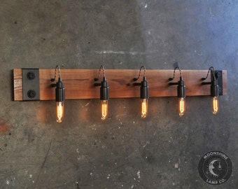 The Arroyo - Edison Bulb Industrial Wood Wall Vanity Light