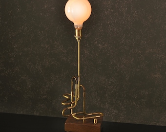 The Contour Series - Raw Brass Pipe Desk Lamp #4