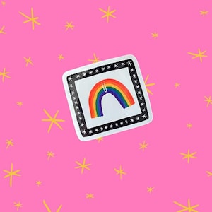 Smiley Rainbow Vinyl Sticker