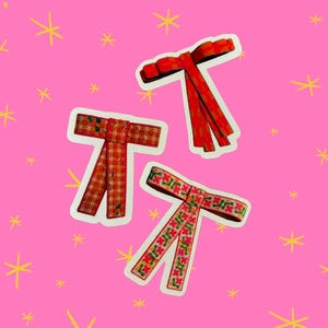 Needlepoint Bow Mini Vinyl Stickers