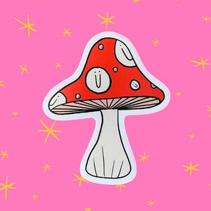More Than Happy Mushroom Vinyl Sticker
