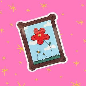 Adhesivo de vinilo para marco de fotos familiar con flores