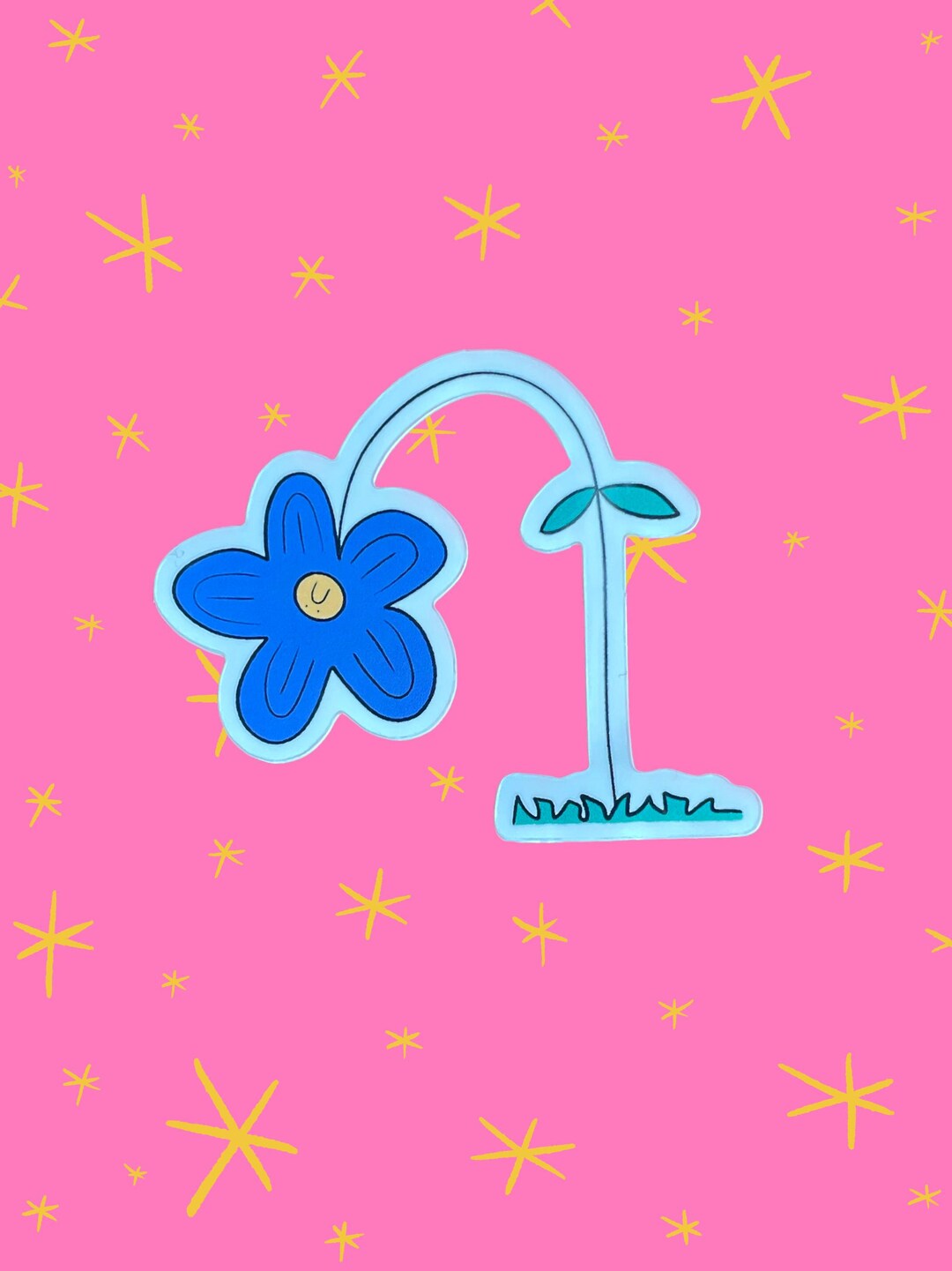 Grumpy Flower Grumpy Flower Vinyl Sticker - Etsy