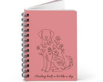 Heilung sieht einem Hund sehr ähnlich – Spiralgebundenes Notizbuch | Blumenzeichnung eines Hundes