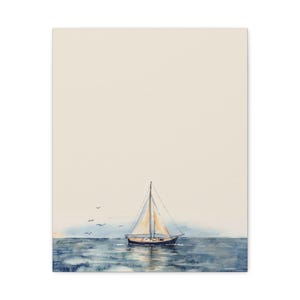 Personalized sailboat baby birth stats canvas for a nautical nursery