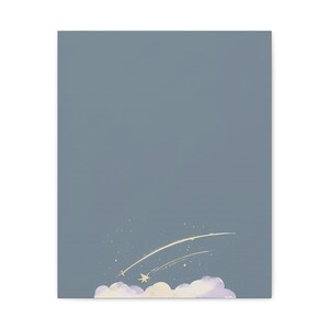 Personalized shooting star baby birth stats canvas for a celestial nursery