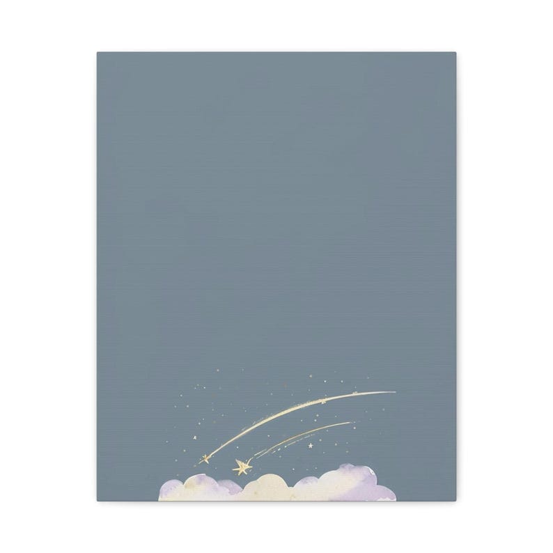Personalized shooting star baby birth stats canvas for a celestial nursery