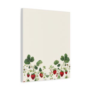 Personalized strawberry baby birth stats canvas for a sweet girl nursery