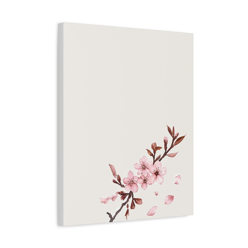 Personalized cherry blossom baby birth stats canvas for a floral nursery