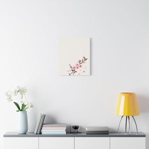 Personalized cherry blossom baby birth stats canvas for a floral nursery