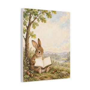 Personalized storybook rabbit birth stats keepsake canvas