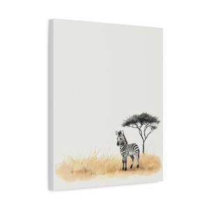 Personalized baby zebra birth stats canvas for a safari nursery
