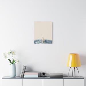 Personalized sailboat baby birth stats canvas for a nautical nursery