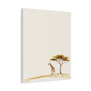 Personalized safari giraffe baby birth details canvas for an adventure nursery