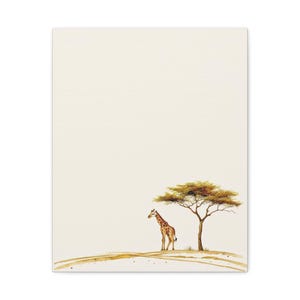 Personalized safari giraffe baby birth details canvas for an adventure nursery