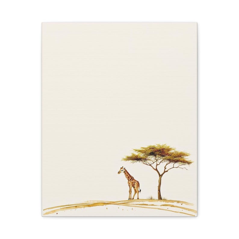 Personalized safari giraffe baby birth details canvas for an adventure nursery