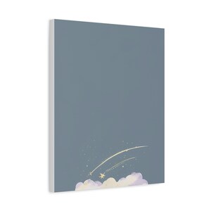 Personalized shooting star baby birth stats canvas for a celestial nursery