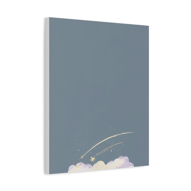 Personalized shooting star baby birth stats canvas for a celestial nursery