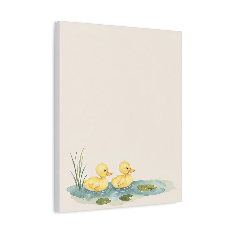 Personalized duckling baby birth stats canvas for a gender neutral nursery