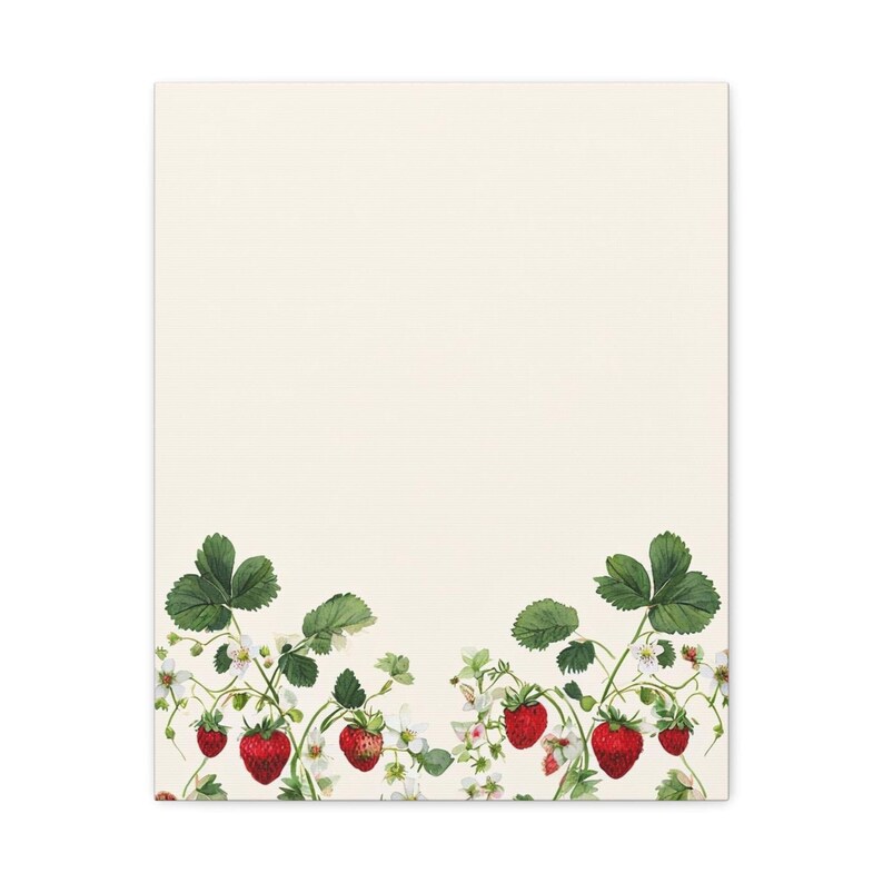 Personalized strawberry baby birth stats canvas for a sweet girl nursery