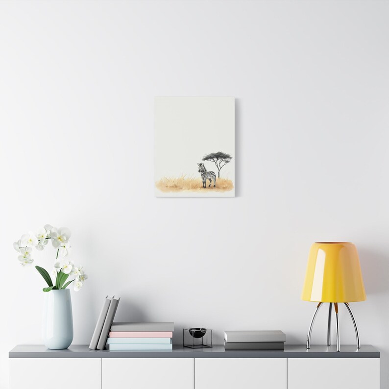 Personalized baby zebra birth stats canvas for a safari nursery