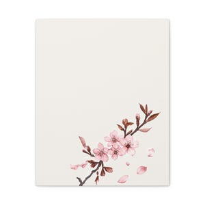 Personalized cherry blossom baby birth stats canvas for a floral nursery