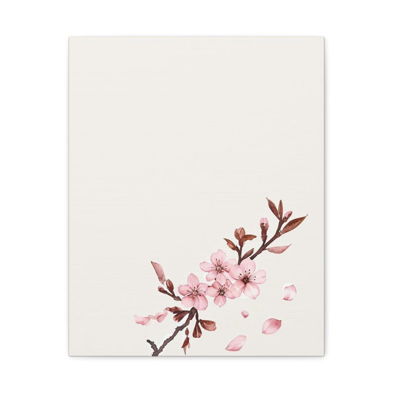 Personalized cherry blossom baby birth stats canvas for a floral nursery