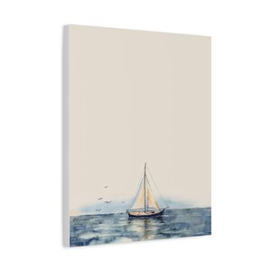 Personalized sailboat baby birth stats canvas for a nautical nursery