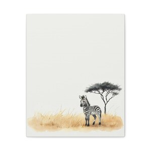 Personalized baby zebra birth stats canvas for a safari nursery