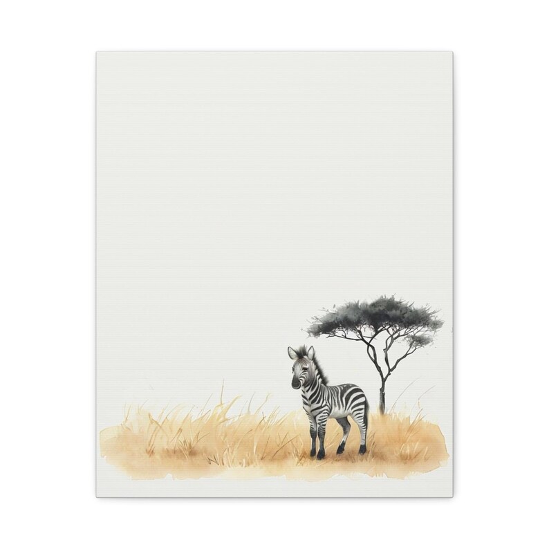 Personalized baby zebra birth stats canvas for a safari nursery