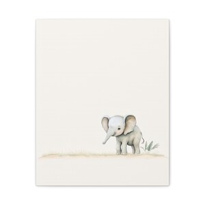 Personalized baby elephant birth stats canvas for a safari nursery