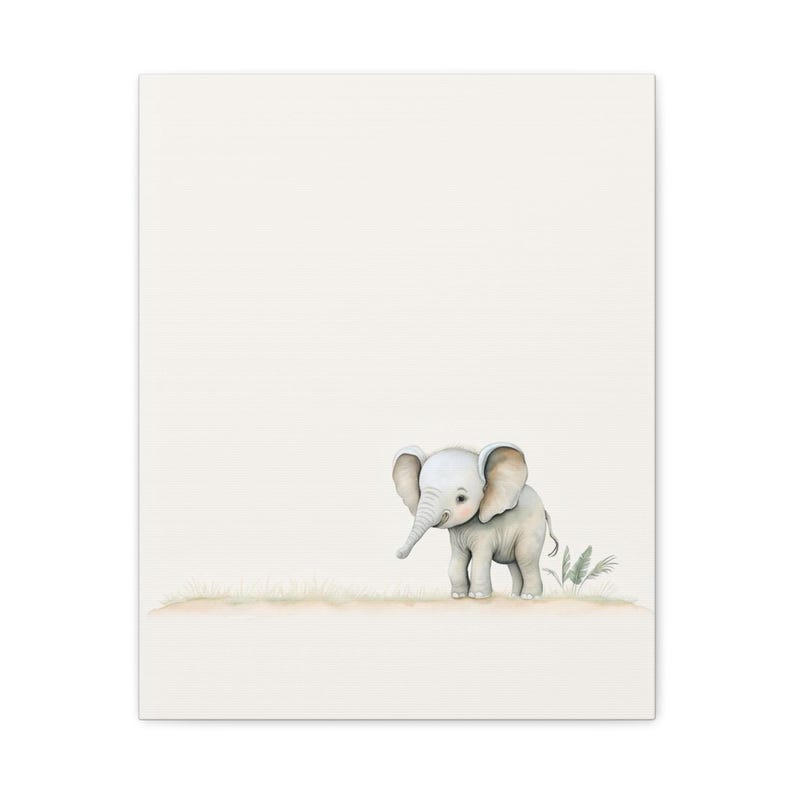 Personalized baby elephant birth stats canvas for a safari nursery