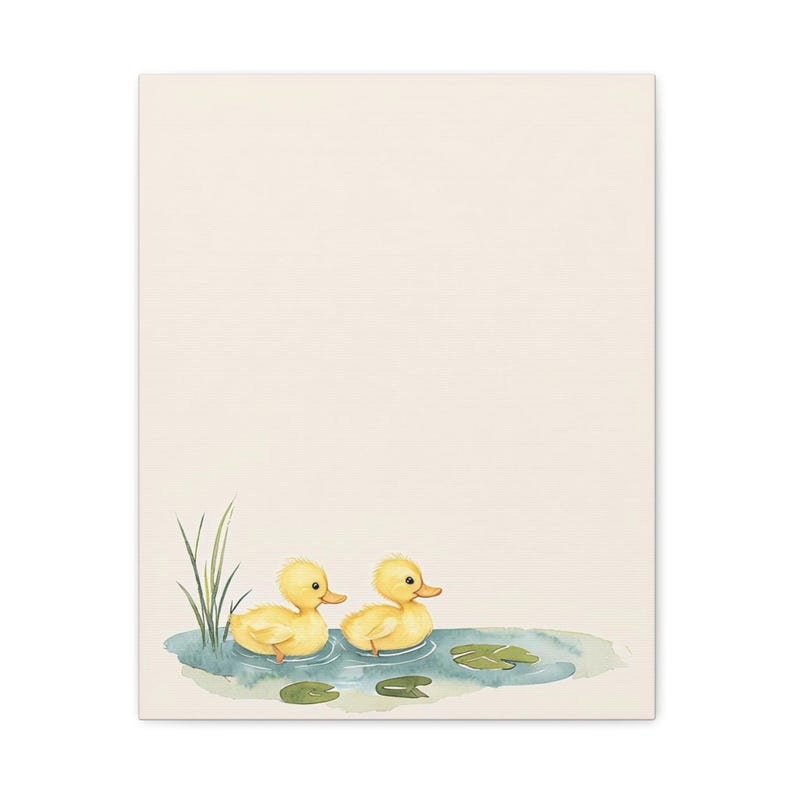 Personalized duckling baby birth stats canvas for a gender neutral nursery