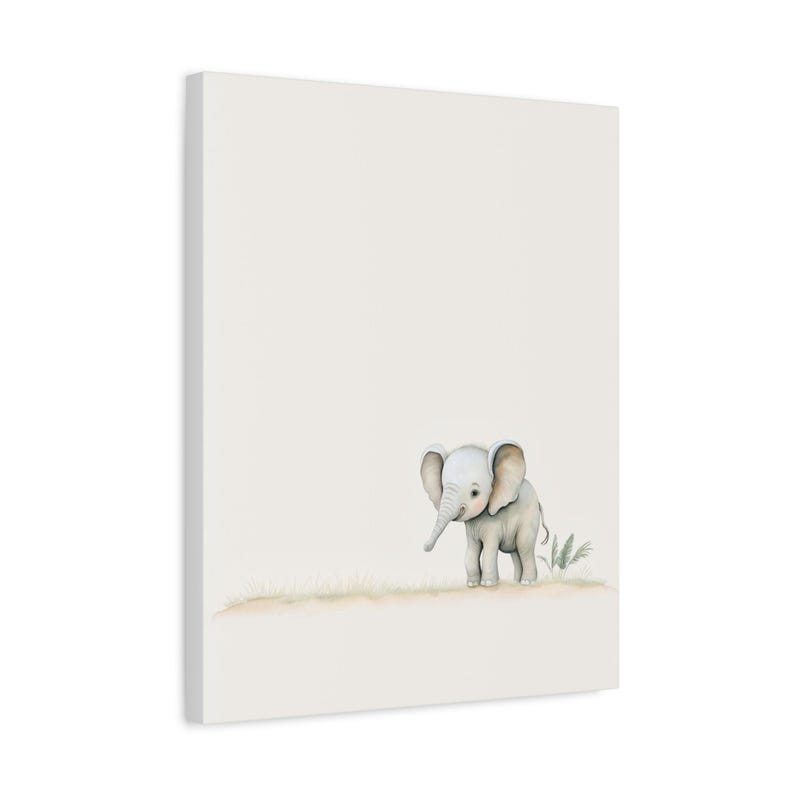 Personalized baby elephant birth stats canvas for a safari nursery
