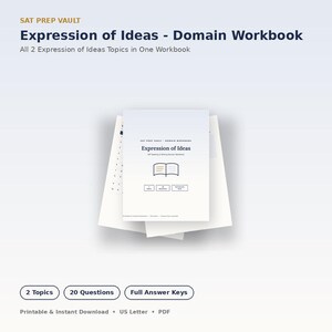 Expression of Ideas SAT Prep Workbook | Digital Reading & Writing Practice (PDF)